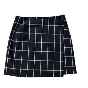 NWT LOFT Black & White Plaid Skirt